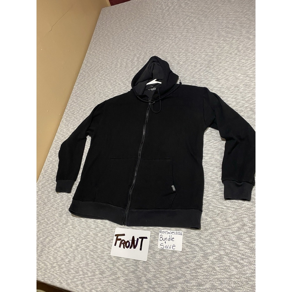 Eddie Bouer Black Full Zip Up Hooded sweater Men XL. SKU-C73